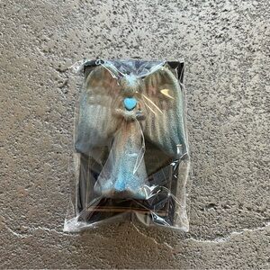 Raku Iridescent Spirit Angel Collectible Figurine Blue Heart